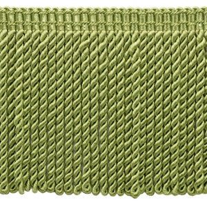 6 inch Long, Celadon Bullion Fringe Trim with Decorative Gimp Design, Style# BFS6-WVN Color: L26, Sold By the Yard