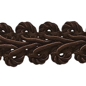 1/2&quot; (1cm) Basic Solid Collection French Gimp Braid Trim # FGS, Mocha Brown #D2 (Dark Chocolate Brown) Sold By The Yard (36&quot;/3 ft/0.9m)