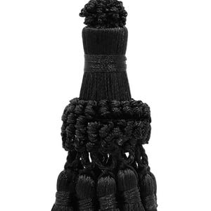 DÉCOPRO Noblesse Collection Elegant Hand Crafted 4" (10cm) Key Tassel, 3" (7.5cm) Loop# NKT, Pure Black #K9 (Jet Black) Sold Individually