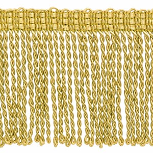3" (7.5cm) Thin Bullion Fringe Trim (Style# BFT3), Antique Gold #C4 (Dark Yellow Gold) Sold By The Yard (36"/3 ft/0.9m)