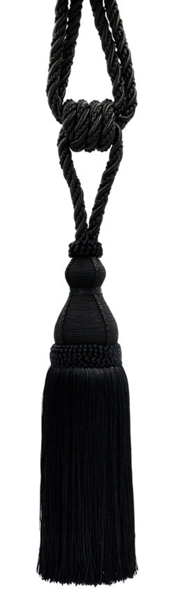 3.5 Inch Loop Style# NKT Silver Grey SGB Black D/ÉCOPRO Elegant Key Tassel // 4 Inch Tassel