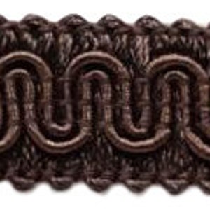 5/8" (1.5cm) Basic Solid Collection Scroll Gimp Braid Trim # 0058SG, Mocha Brown #D2 (Dark Chocolate Brown) Sold By The Yard (36"/3 ft/0.9m) image 2