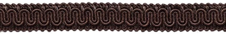 5/8" (1.5cm) Basic Solid Collection Scroll Gimp Braid Trim # 0058SG, Mocha Brown #D2 (Dark Chocolate Brown) Sold By The Yard (36"/3 ft/0.9m) image 2