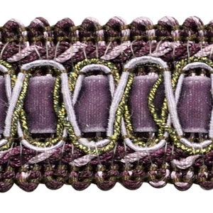 1&quot; (2.5cm)  Gimp Braid Trim # 100HG, Luscious Lavenders #2927 (Lavender Purple, Dark Purple, Light Purple) Sold By The Yard (36&quot;/3 ft/0.9m)