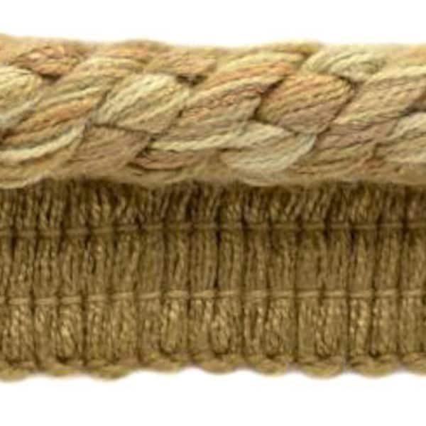 3/8" (1cm)  Cord with Lip | Cord Trim (0038V), Latte Beige Multicolor #VNT5 (Light Beige, Light Brown) Sold By The Yard (36"/3 ft/0.9m)