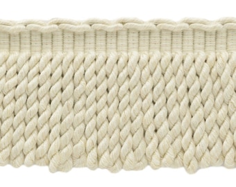 3 Inch Long Vanilla, Natural, Light Ivory Bullion Fringe Trim / Style# BFEMP3 (21927) / Color Pearl - W13 / Sold By the Yard