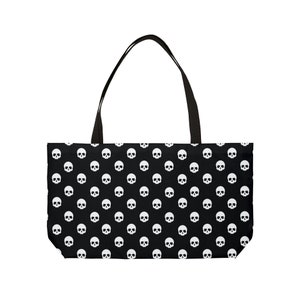 Skulls, fun skull tote for travel or the beach, gift for her and him, large tote bag - Weekender Tote Bag