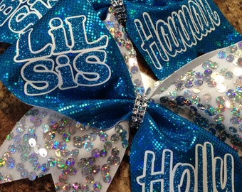 Sister bows, Big Sis, Lil Sis Cheer Bows, cheer bows, custom bows, cheer gift
