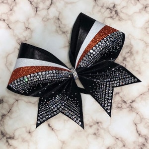 Custom Satin & Rhinestone Cheer Bow - Your Team Colors - Team ...