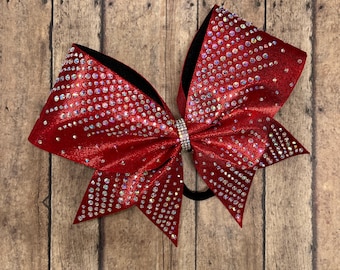Red Rhinestone Cheer Bow: Allstar Competition Hair Bow