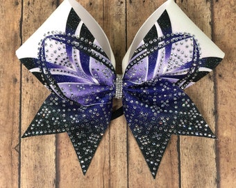 Rhinestone Cheer Bow: Glitter Fabric, Competition Team Bow