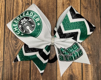 Lazo de animadora de Starbucks: lazo de pelo personalizado para animadoras