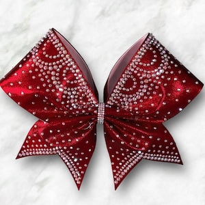 Rhinestone Cheer Bow: Royal Blue Competition Team Bow