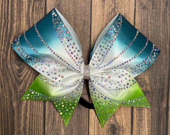 Rhinestone Cheer Bow: Ombré Competition Hair Bow