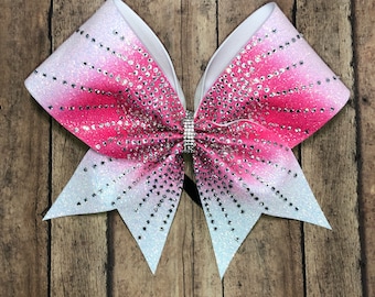 Ombré Rhinestone Cheer Bow: Glitter Competition Bow