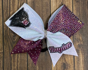 Custom School Cheer Bow: 3" Ribbon, Team Spirit