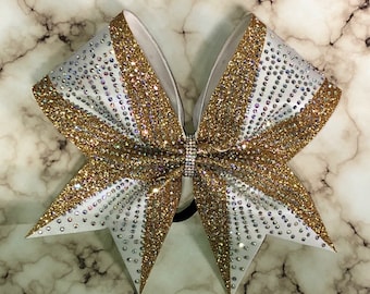 Rhinestone Cheer Bow: AB Crystals, Competition Team Bow