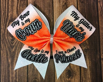 Princess cheer bow, custom bows, cheer bows, practice bows, cheerleading