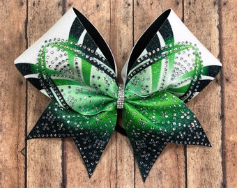 Lazo de animadora con diamantes de imitación: lazo de competición con brillantina para equipos