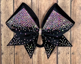Rhinestone Cheer Bow: AB Crystal Competition Bow