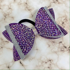 Tailless cheer bow, rhinestone bow, competition bows, team bows, cheer bows
