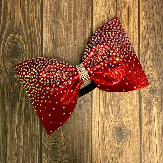 Tailless cheer bow, rhinestone bow, competition bows, team bows, cheer bows