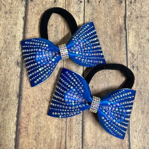 Rhinestone Pigtail Cheer Bow Set: Competition Team Hair Bows