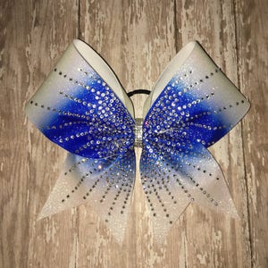 Rhinestone Cheer Bow: 3&quot; Ribbon Competition Hair Bow