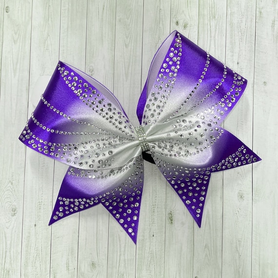 Rhinestone Cheer Bow: Purple Ombré Competition Hair Bow - Etsy display picture 1
