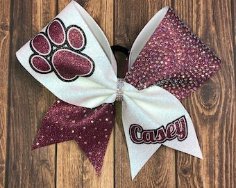 Rhinestone Cheer Bow: Custom Team Competition Hair Bow