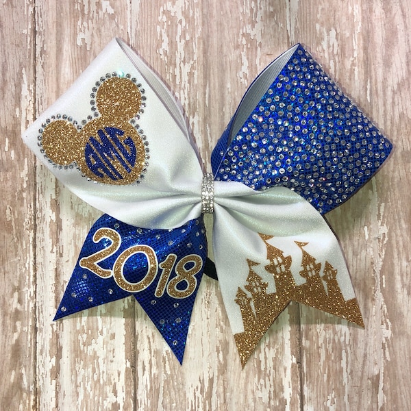 Nationals monogram cheer bow