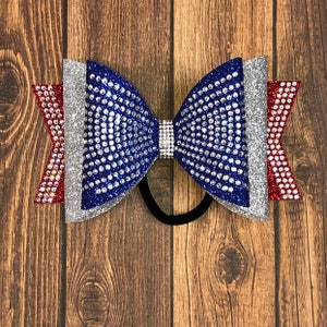 Tailless cheer bow, rhinestone bow, competition bows, team bows, cheer bows