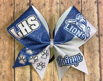 Custom School Spirit Cheer Bow: 3" Ribbon, Team Colors