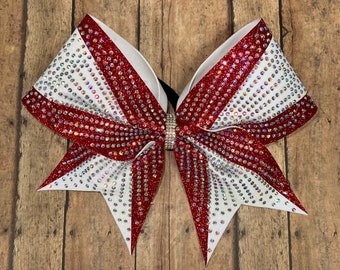 Rhinestone Cheer Bow: AB Crystal Competition Team Bow