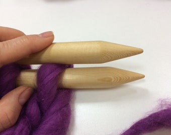 US Size 36 Wood Knitting Needles Length 0.83 inch in diameter Giant Knitting Needles Big wooden knitting needles 21 mm