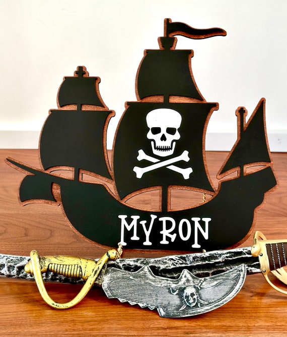 Pirate Ship Name Sign Personalized Pirate Name Sign Pirate Décor Pirate  Sign Kids Room Décor Nursery Sign Custom Name Sign Kids Pirate Party -   Canada