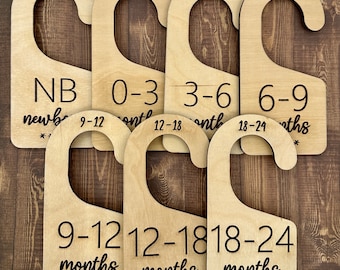 Baby Closet Dividers Wooden Engraved Closet Dividers Children Clothes Organizers Nursery Closet Size Separators Baby Shower Gift New Mom