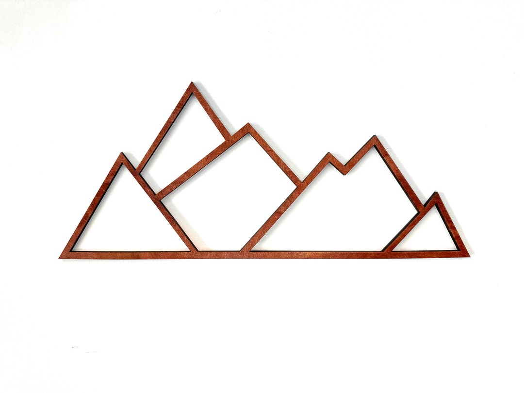 Wood Mountains Wall Art Set | Geometric Wood Wall Art | Modern Wood Wall Art Geometric Wood Decor Wall Wood Decor Extra Large Wall Art