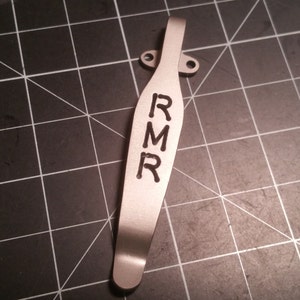Custom Initials Design -  Titanium Pocket Knife Clip for Selected Boker and Strider Models