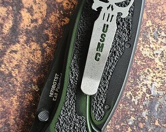 Kershaw Blur - Skull with USMC Design Tip Up