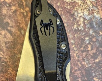 Spider Design -  Titanium Pocket Knife Clip for Selected Spyderco and Byrd Models