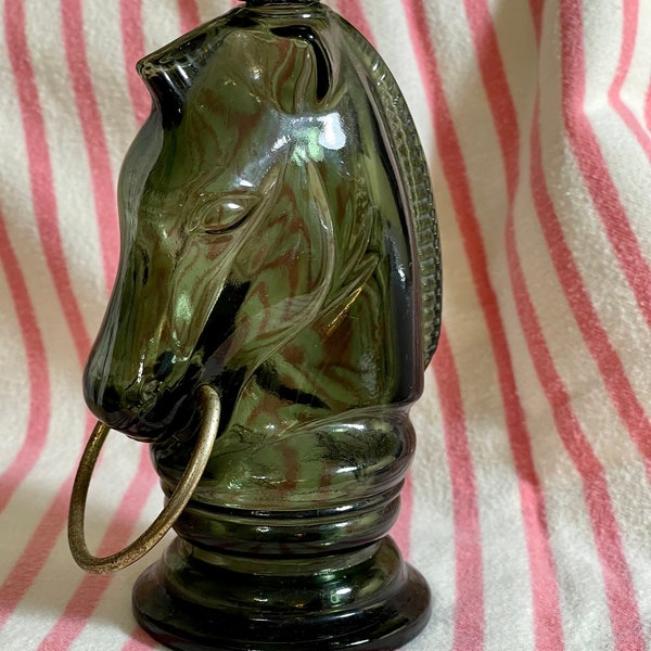 Vintage 1970s Avon Wild Country Aftershave - Horse Head Decanter - with tiny bit of Aftershave in Bottle