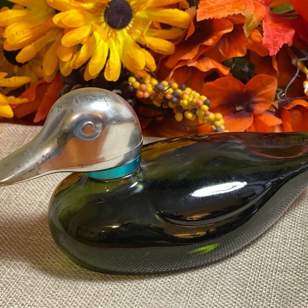 Vintage 1960s Avon Mallard Duck Collectible After Shave Decanter - Empty