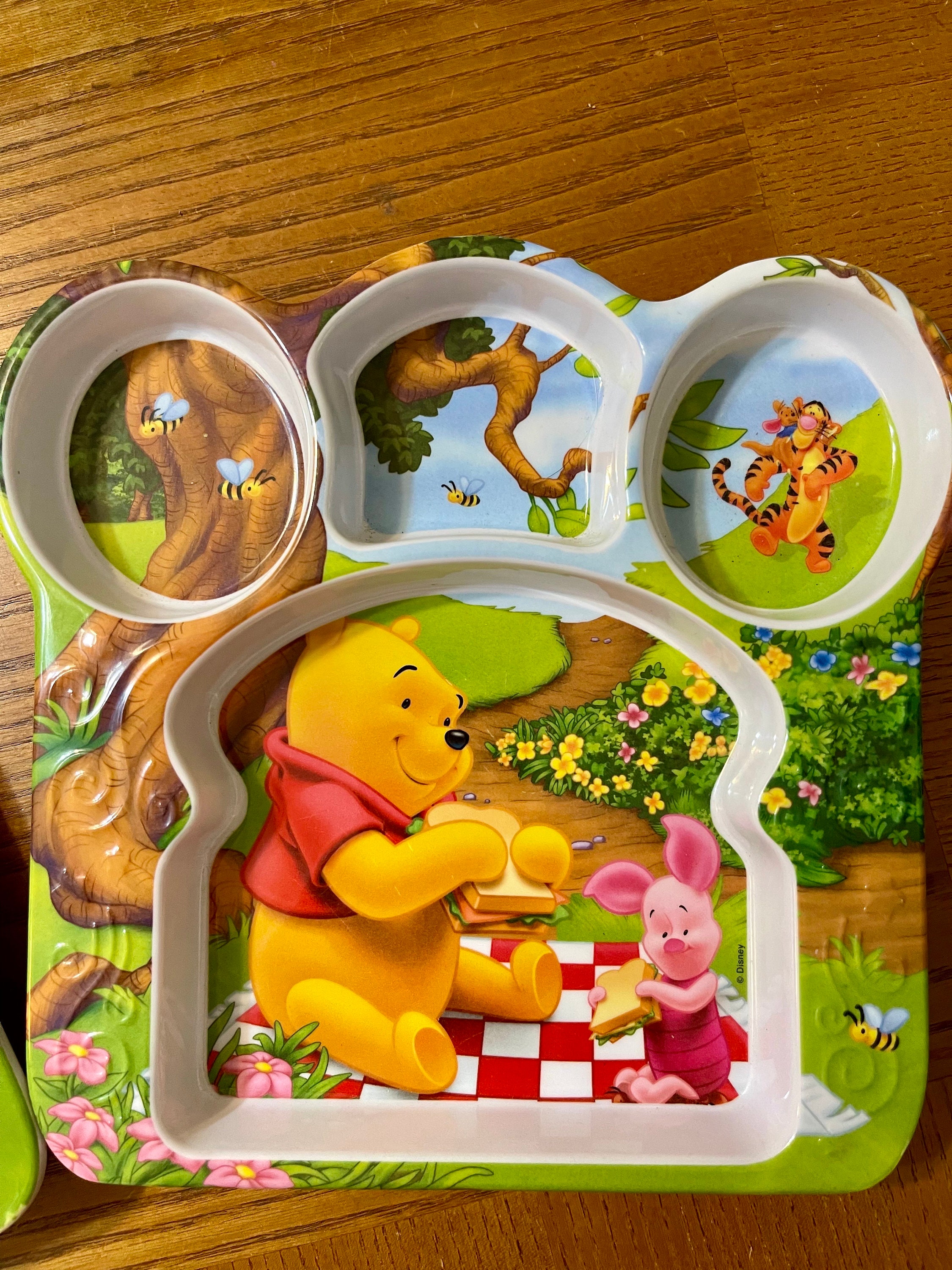 Vintage 1976 Winnie the Pooh Melamine Divided Plate - Zak Designs