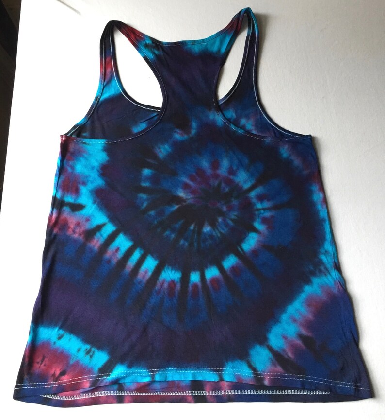 festival vest large women/'s vest eco tie dye vest Women/'s Large racerback tie dye vest Organic cotton and tencel blend women/'s tie dye