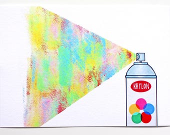 Graffiti Spray Can Street Art Print, Two Sizes Ready To Frame