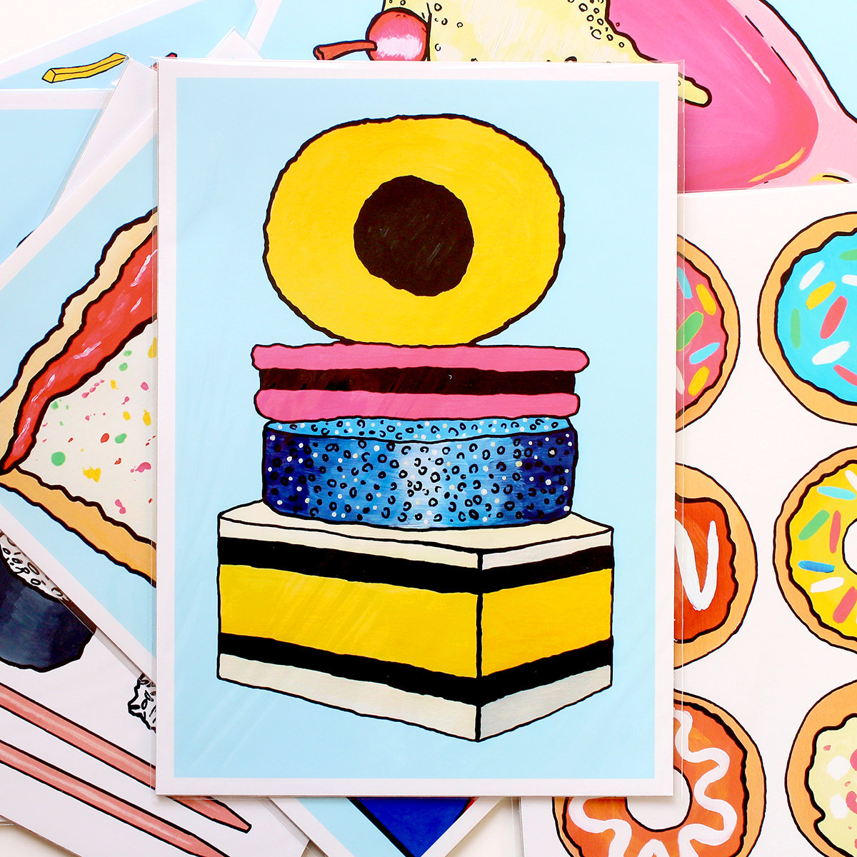 liquorice-allsorts-tower-pop-art-print-a5-a4-a3-sizes-etsy