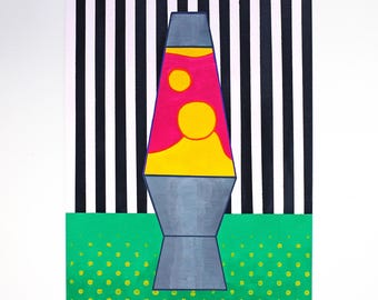 Obraz pop-art w stylu lampy lawowej: martwa natura w stylu retro kiczu, A4
