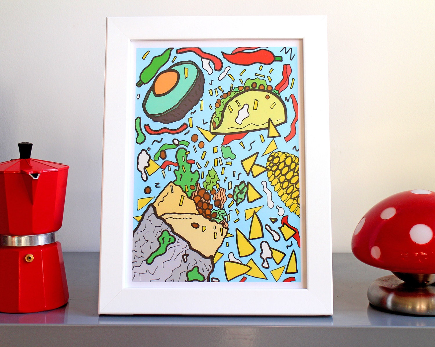 Mexican Food Illustrated Pop Art Print / Wall Art for Home / - Etsy
