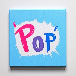 Pop Art Typography Painting: Retro Fizzy Drink Design on Canvas
